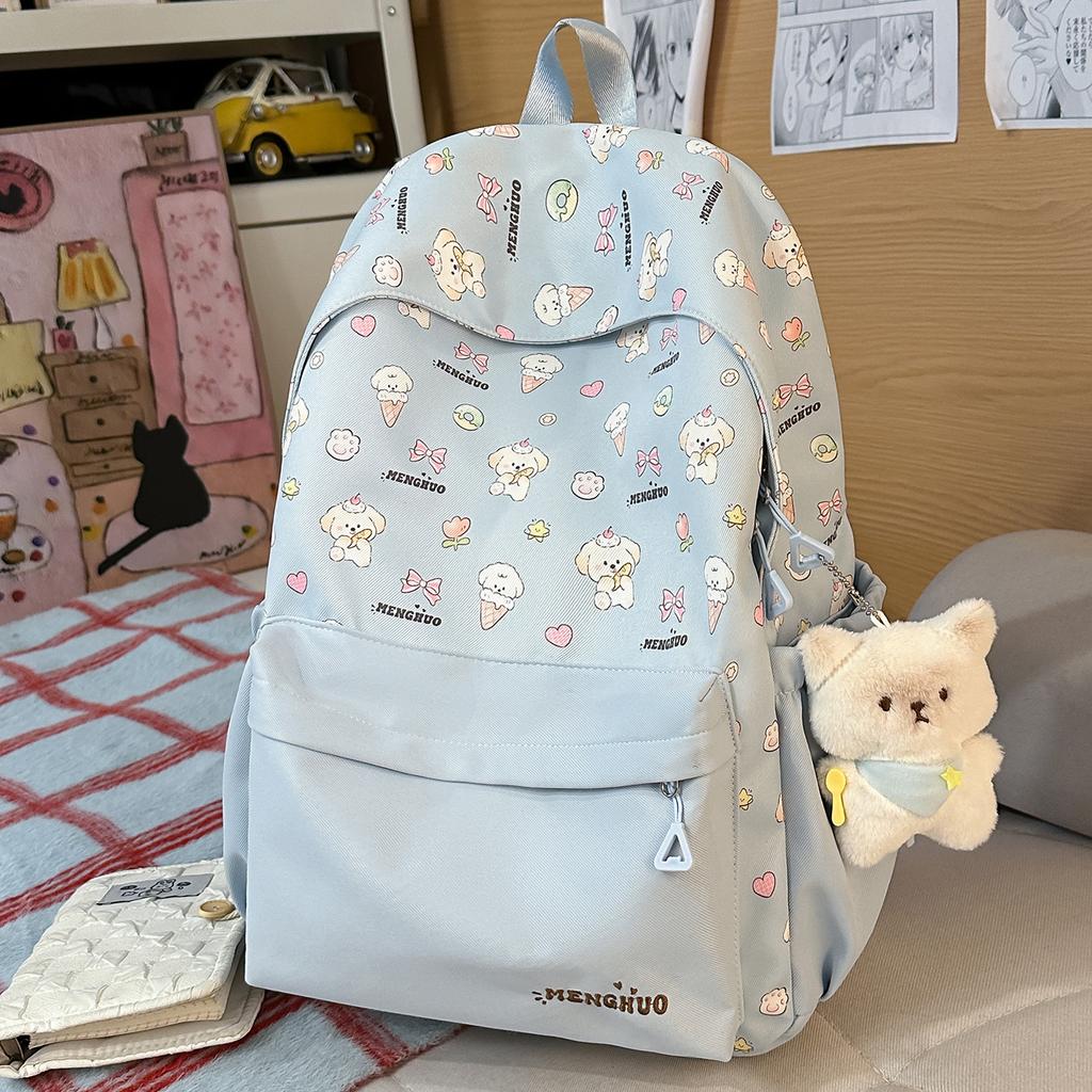 Schoolbag High-value primary and secondary school schoolbag Large capacity Mori small fresh cute ice cream dog lightweight small backpack