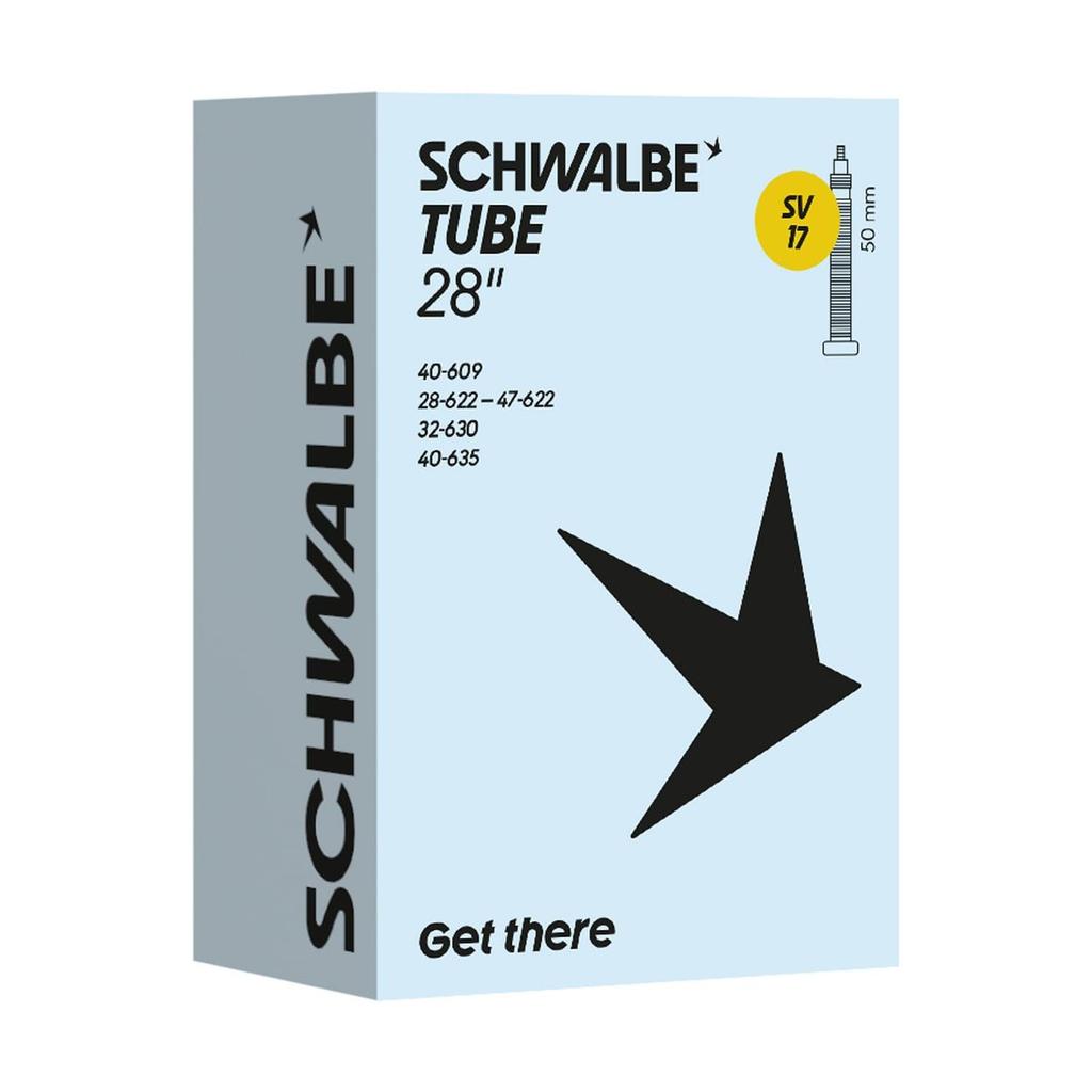 SCHWALBE SV17 Presta Valve 50mm Bicycle Inner Tube 700x28C-45C Butyl Rubber Tube for Road Gravel Hybrid Bikes