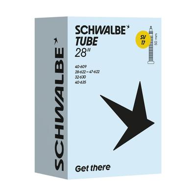 SCHWALBE SV17 Presta Valve 50mm Bicycle Inner Tube 700x28C-45C Butyl Rubber Tube for Road Gravel Hybrid Bikes