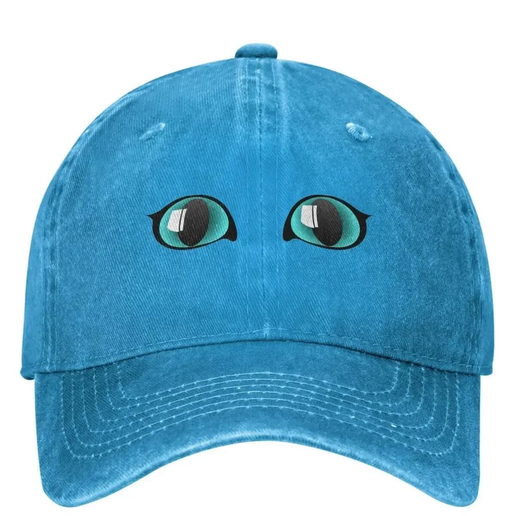 Blue Cats Eyes Baseball Cap Monster Eyes Hunting Camping Adjustable Trucker Hat Men Women Vintage Sunscreen Baseball Caps