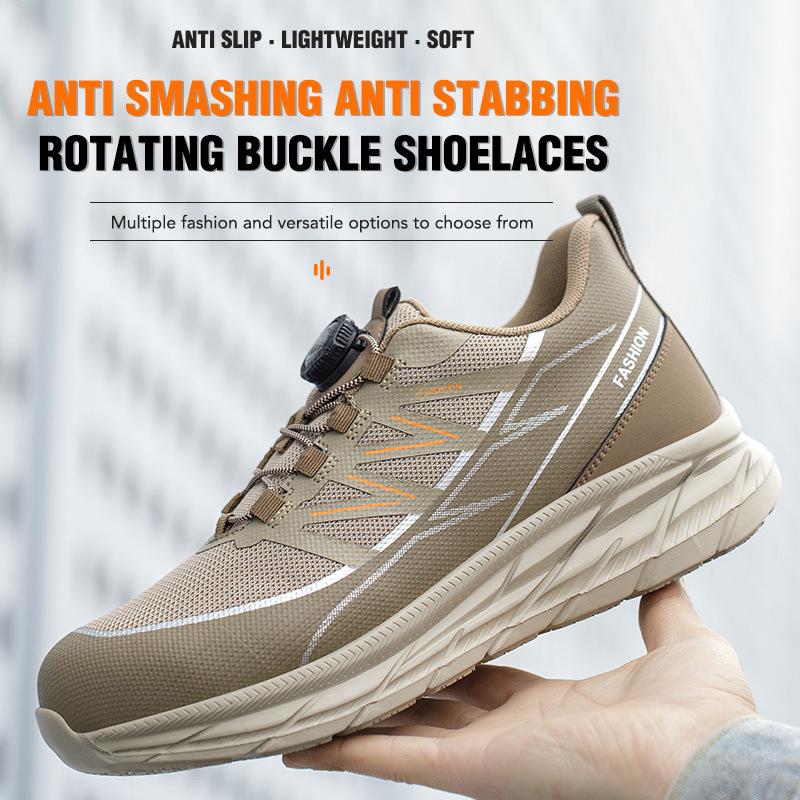 Rotating Button Safety Shoes Lightweight Work Sneakers Steel Toe Safety Work Boots Anti Puncture Industrial Safety Tennis Shoes