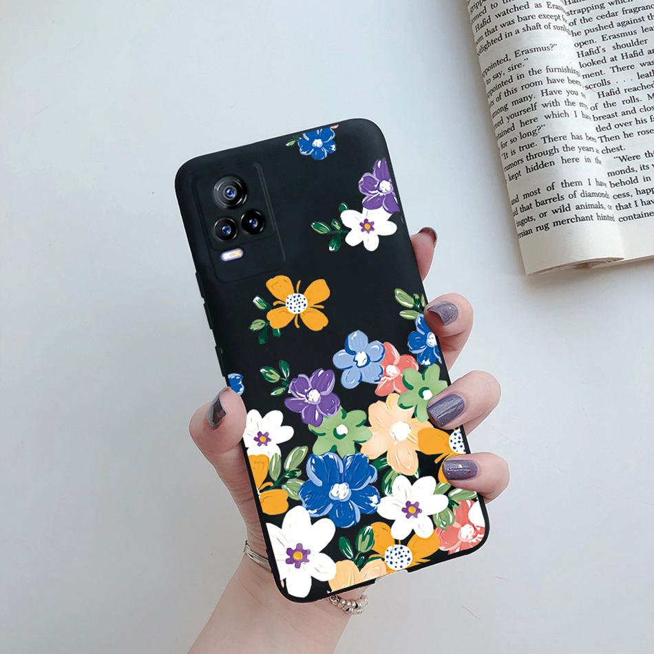 Para Funda Vivo V21e 2021 Gato Flor Suave TPU Fundas de Teléfono Para Vivo V21 V 21 V 21e 4G 5G V2061 V2066 V2108 V2050 Cubierta Trasera Fundas