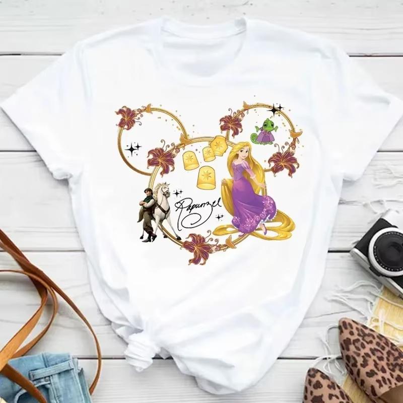 Mulan Princess Printed Tshirt Cute Mickey T Shirt Summer Women Casual Short Sleeved Streetwear Tshirts Harajuku Clothes