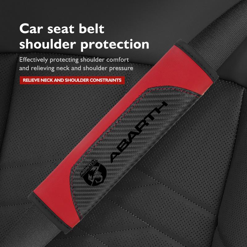 For Abarth Car Seat Shoulder Belt Cover Safety Belt Protector Pad Auto Interior Accessories FIAT 500 FR 500X Grande Punto Tipo