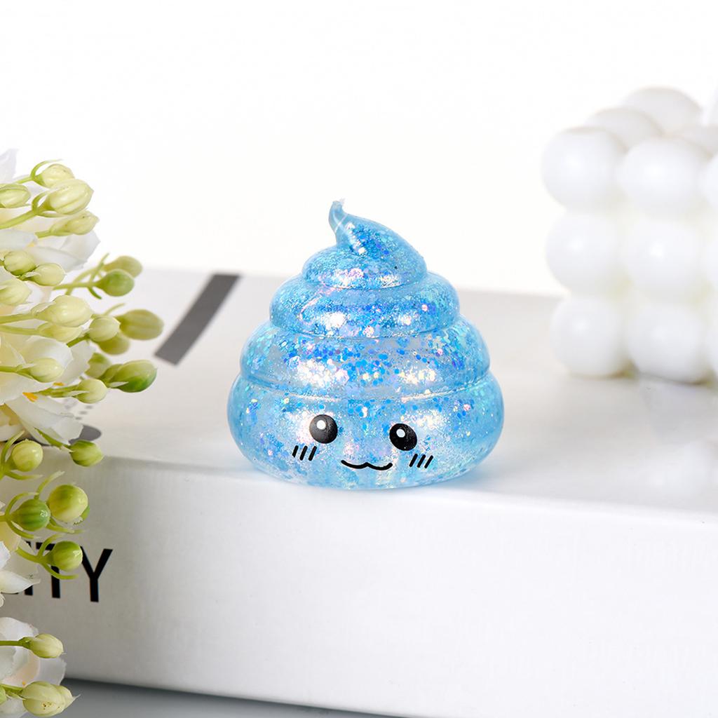 Cartoon Poop Fidget Toy Stress Relief Glitter Prank Poo Squeeze Sensory Pinch Toy Kids Adults Soft Calming Stress Ball Toy