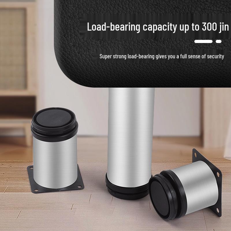 Thickened Stainless Steel Adjustable Cabinet Legs - Furniture, Sofa, Coffee Table Support Legs, Round Tube Design.