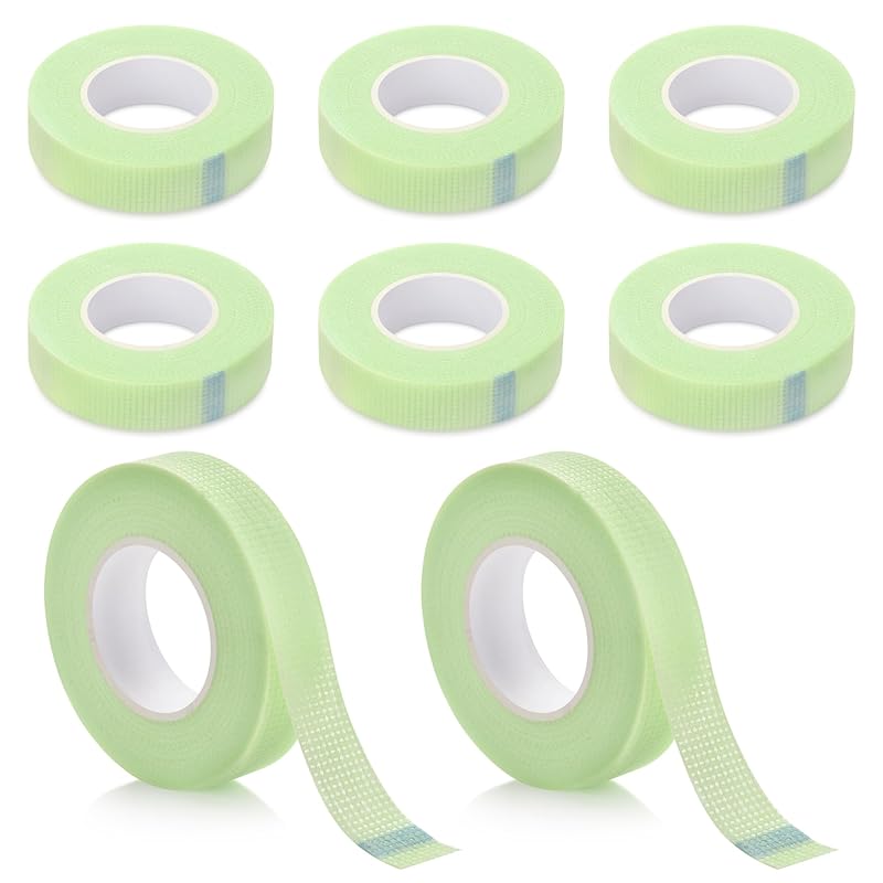 Eyelash Tape - 8 Rolls Lash Tape for Eyelash Extensions, Flexible & Super Thin, 0.5 Inch x 10 Yards, Easy to Tear, Perfect for Lash Extensions,