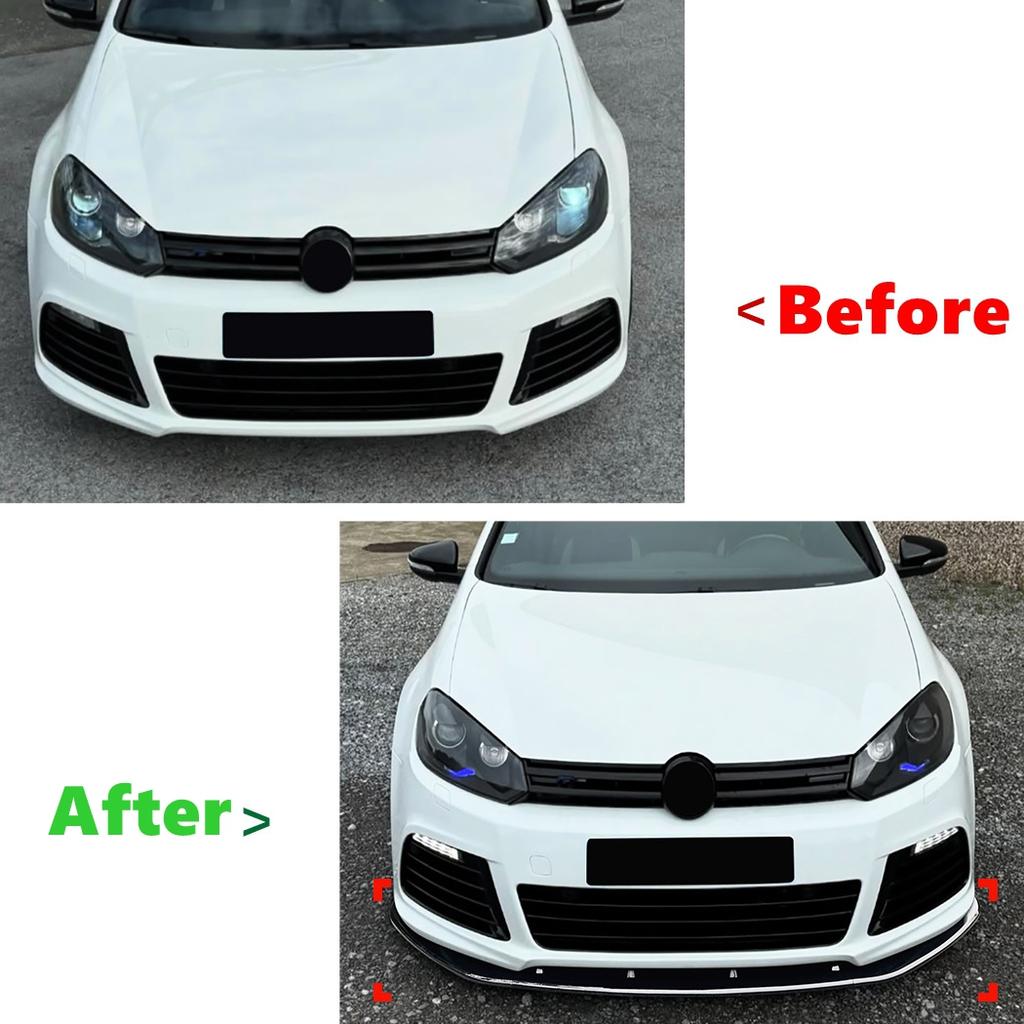 Car Front Bumper Lip Spoiler Diffuser Splitters BodyKit Aprons Cover Guard Trim For Volkswagen Golf 6R Golf MK6 2008-2012