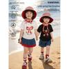 Youyou Girls' Cartoon Bow Short Sleeve T-Shirt