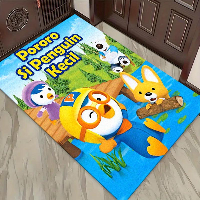 Tappeto Tappetino Cartoon Pororo per Soggiorno Camera da Letto Casa Decorazione Divano, Tappetino Antiscivolo per Giochi Bambini