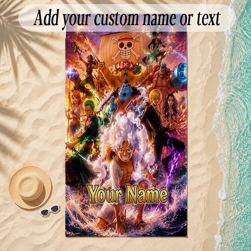 Beach TowelOne Piece Custom Name Text Personalized Soft Towel for Beach Pool Indoor Home Decor Gift