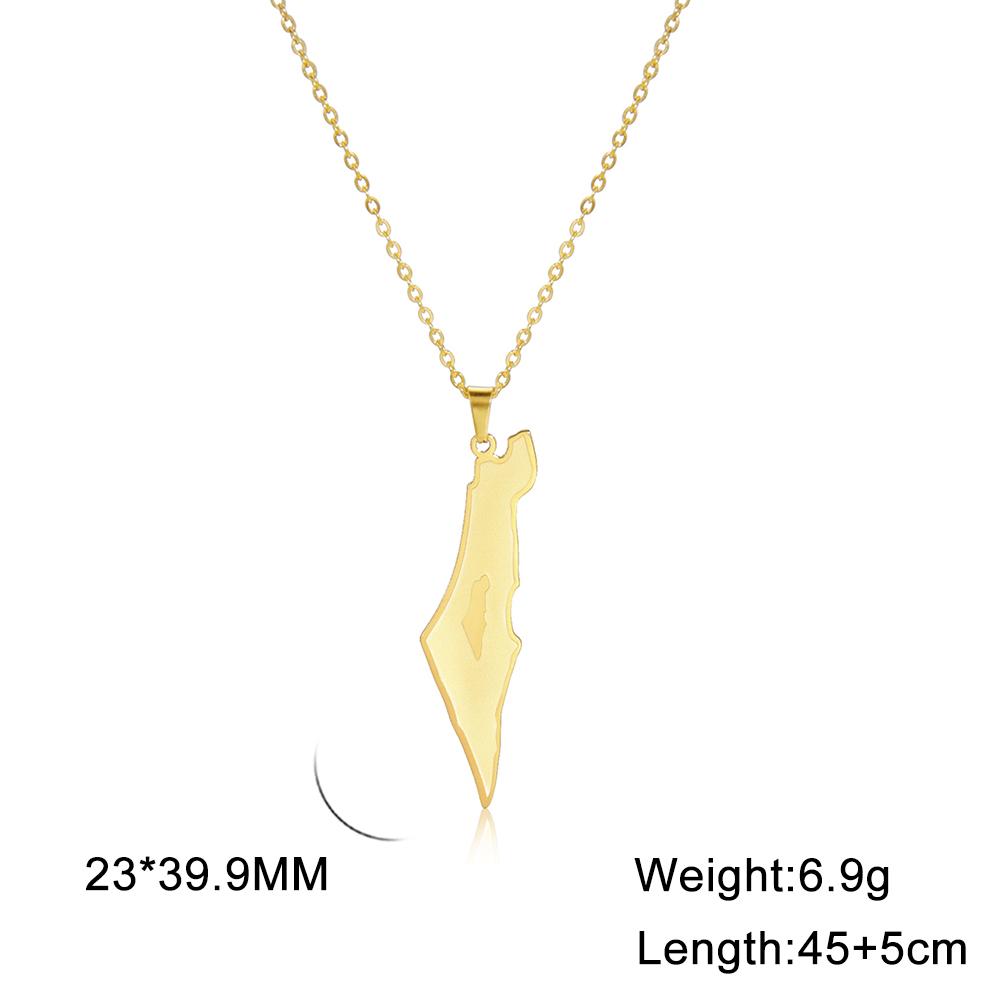 Cazador Stainless Steel Israel Map Pendant Necklace for Women Jewelry 2026 Gold Color Geography Country Gift Wholesale