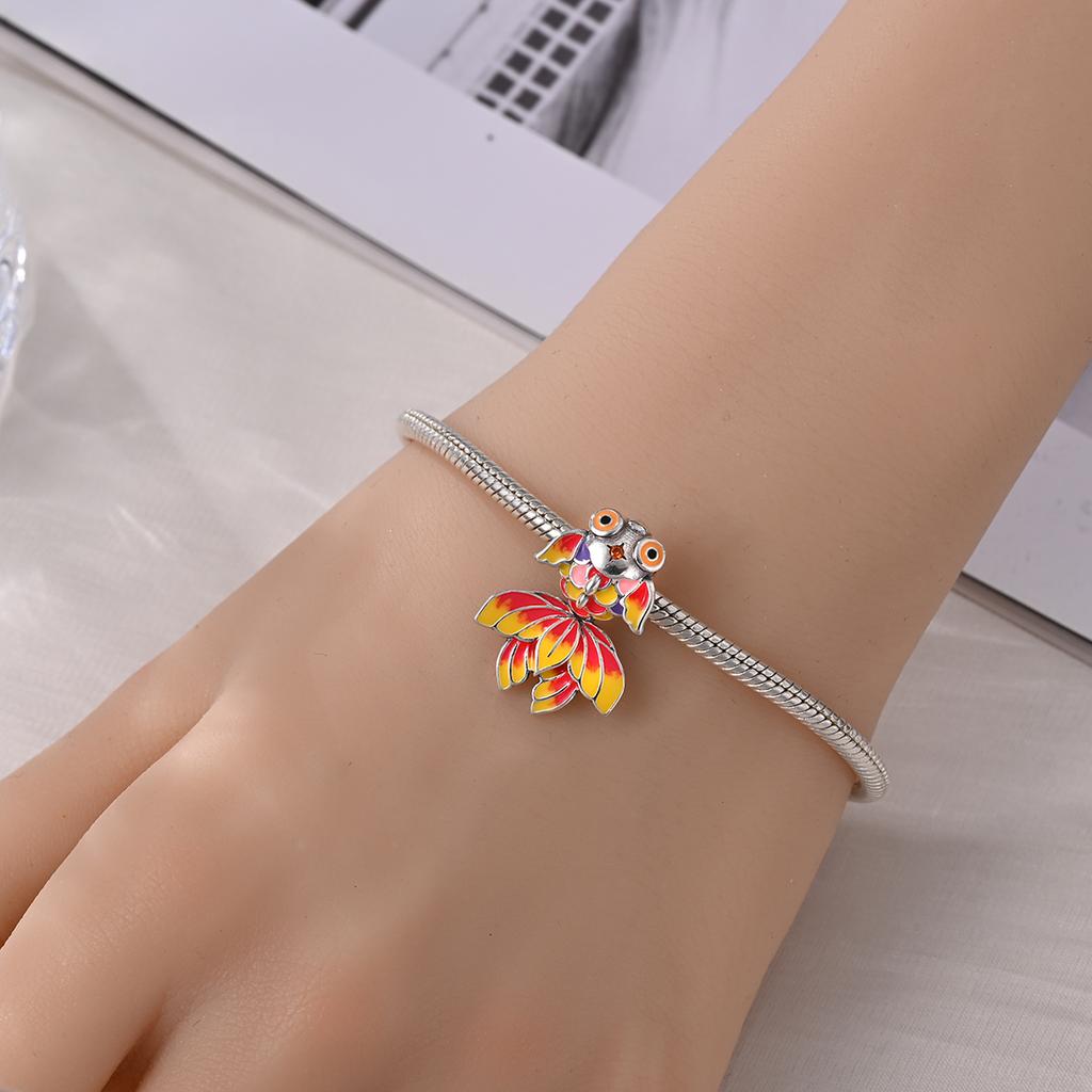 Original Charms Copper Good Luck Koi Pearl Beads Fit Bracelet Women Jewelry Making Diy Gift