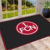 1. FCN Fußballverein Einfaches Logo Teppich, Bodenmatte mit einfarbig schwarzem Hintergrund, Rutschfester Teppich für Wohnzimmer Schlafzimmer, Sport Dekor Teppich