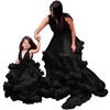 Soft Mesh Parent-Child Deep V Gauze Skirt: Maternity & Children's Evening Gown, Multi-Color