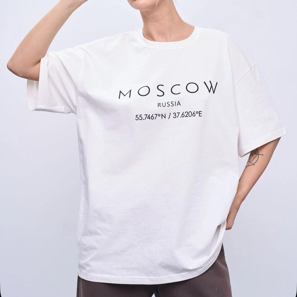Retro Pure Cotton Short Sleeve Top with Niche American Design & High-End Letter Print