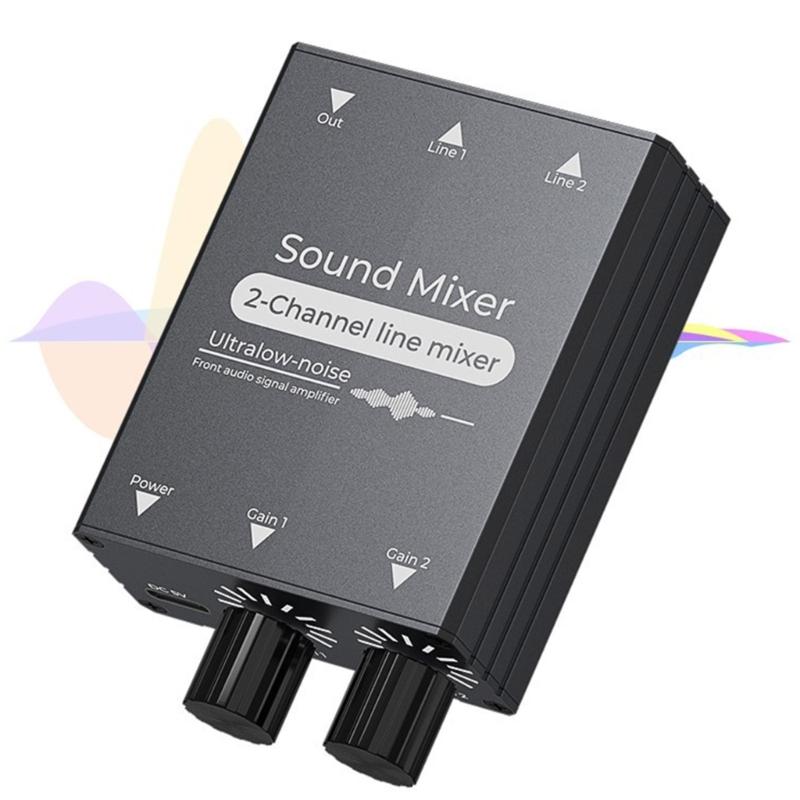 2 In 1 Out Sound Switcher For Live Streaming With Aluminum Housing Sound Mixing for Recording Studio Singing Equipment