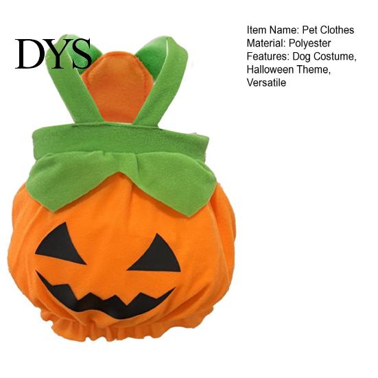 Comfortable Teddy Dog Apparel Funny Pumpkin Halloween Costume, Soft Polyester Pet Clothes with Print Vest Strap, Decorative Puppy Outfit for