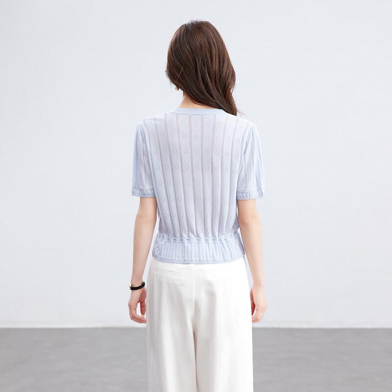 Srcr Silk Blend Knitted Short T-Shirt Cardigan