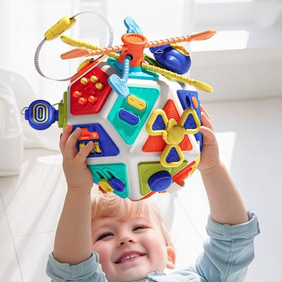 Montessori Early Education Toy Toddler Busy Board Cube Toys 22-in-1 Montessori Sensory Toy for 1-3 Year Old Boys Girls