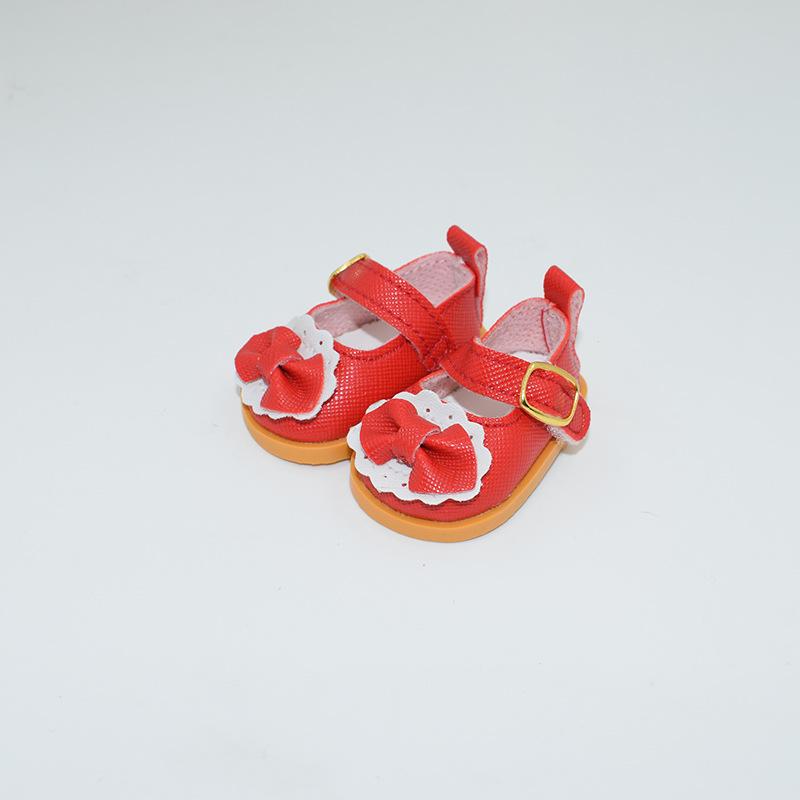 20cm Cotton Doll Bow Princess Shoes - Star Pattern Leather Dress-up Accessories