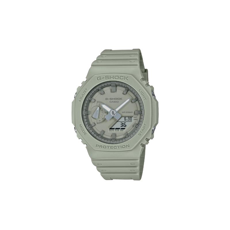 

Casio LCD/pointer dual display series G-SHOCK 2100 series 200 meters waterproof quartz movement resin strap Japanese and Korean watch GA-2100NC-3AJF серый