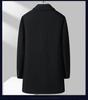 Men's Thickened Woolen Coat with Cotton Padding, Classic Striped Outerwear for Middle-Aged & Elderly, Dad's Style for Autumn/Winter.