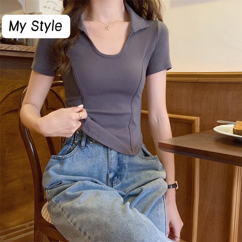 

Sweet Spice Girl с короткими плечами, обтягивающая футболка с короткими рукавами, женская летняя короткая футболка с рыбьей косточкой и внутренней частью