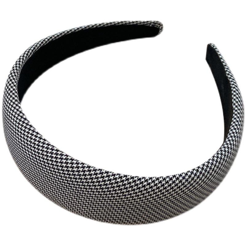 Korean Version of All-match Outing Plaid Hairpin Headband Female Face Washing Wide Sponge Hair Cave