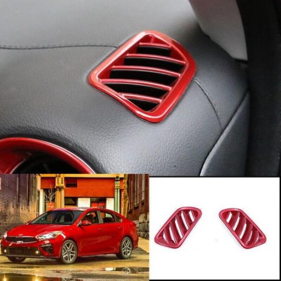 For Kia Forte K3 2019-2024 Gloss Red Dashboard L&R Air Outlet Vent Cover Trim 2X