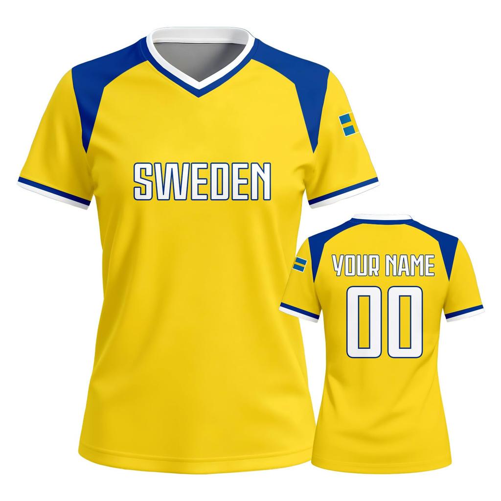 Women Custom Soccer Jersey Personalized Team Name Number Short Sleeve Athletic Sports Shirt for Match Training Tournament