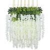 12Pcs Wisteria Flowers Ratta Extra Long Artificial Silk Flower Hanging On The Wedding Garden Outdoor Party Home Garden Decorat