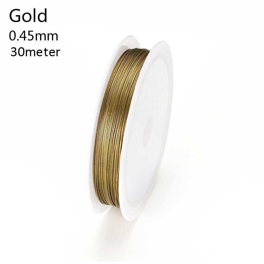 1 Roll 0.3mm 0.38mm 0.45mm 0.5mm 0.6mm Resistant Strong Line Stainless Steel Wire Tiger Tail Beading Wire Jewelry Making Finding