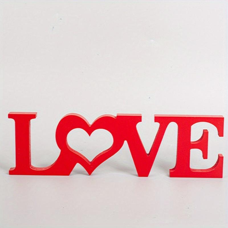 1pc Wooden English Letter “LOVE” Ornaments for Home Decoration, European Style Love One-piece Wedding Crafts, Home Decoration