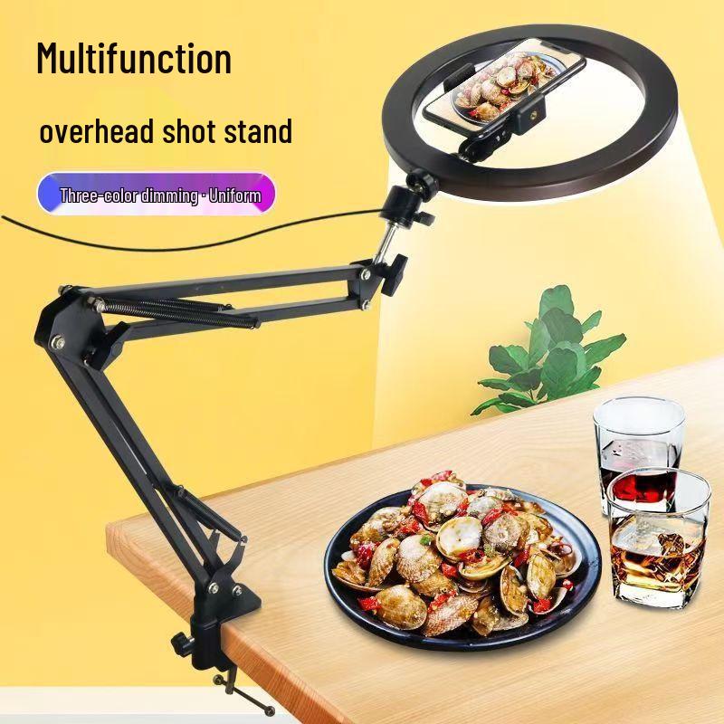 Multifunctional Desktop Shooting Stand with Fill Light for Food Photography & Live Broadcasts