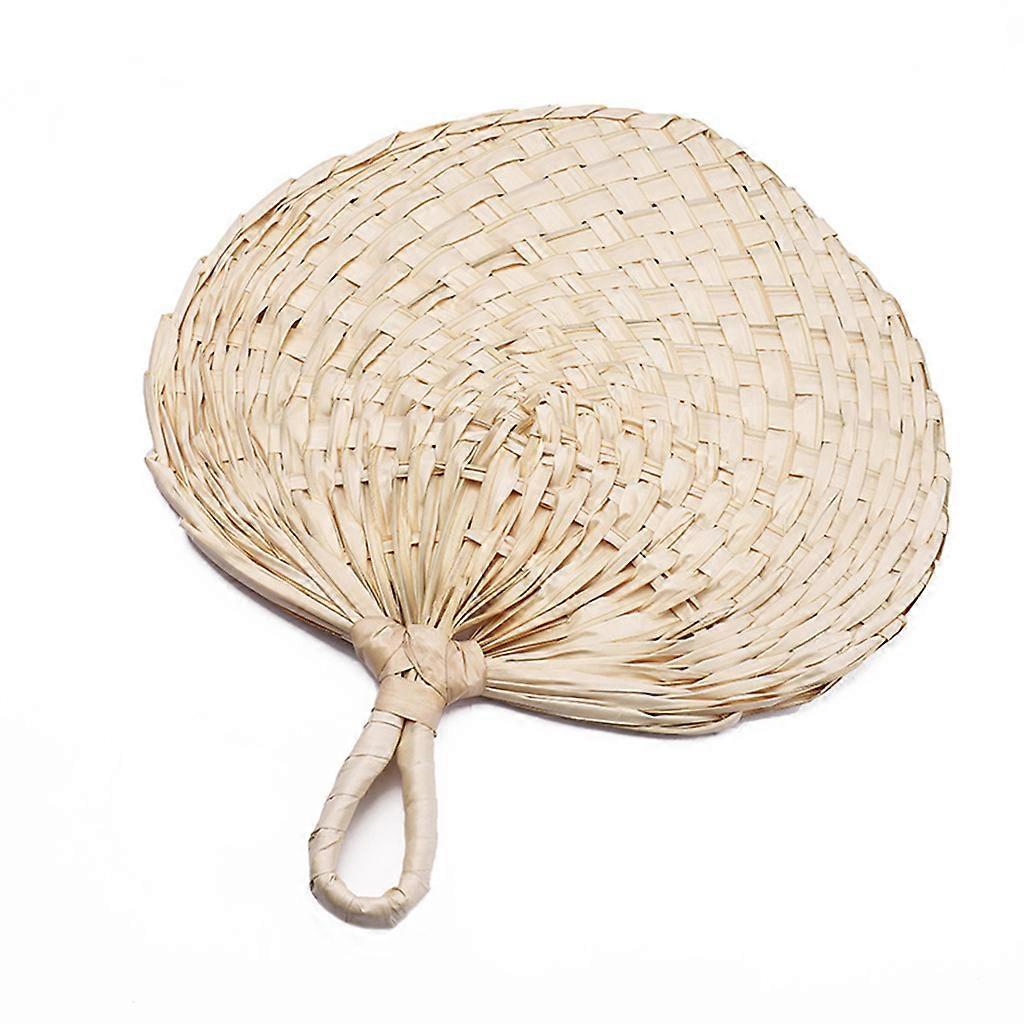 Chinese Style Handmade Fan Natural Hand Weaving for Palm Leaf Fan Blades Portable Cooling Fan For Child and Adult