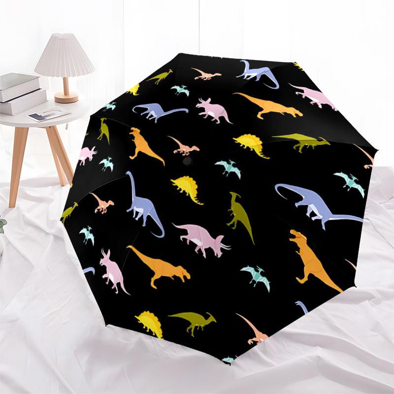 1pc Dinosaur Pattern Automatic Open/Close Umbrella - Portable Collapsible Umbrella with 8-Rib Stability, Fashion Lovers yy251017195
