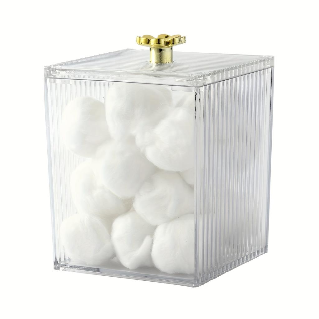 Distributeur de cotons-tiges transparent, lot de 2, organiseur de salle de bain, conteneur pour cotons-tiges, tampons et boules, boîte de rangement pour cosmétiques