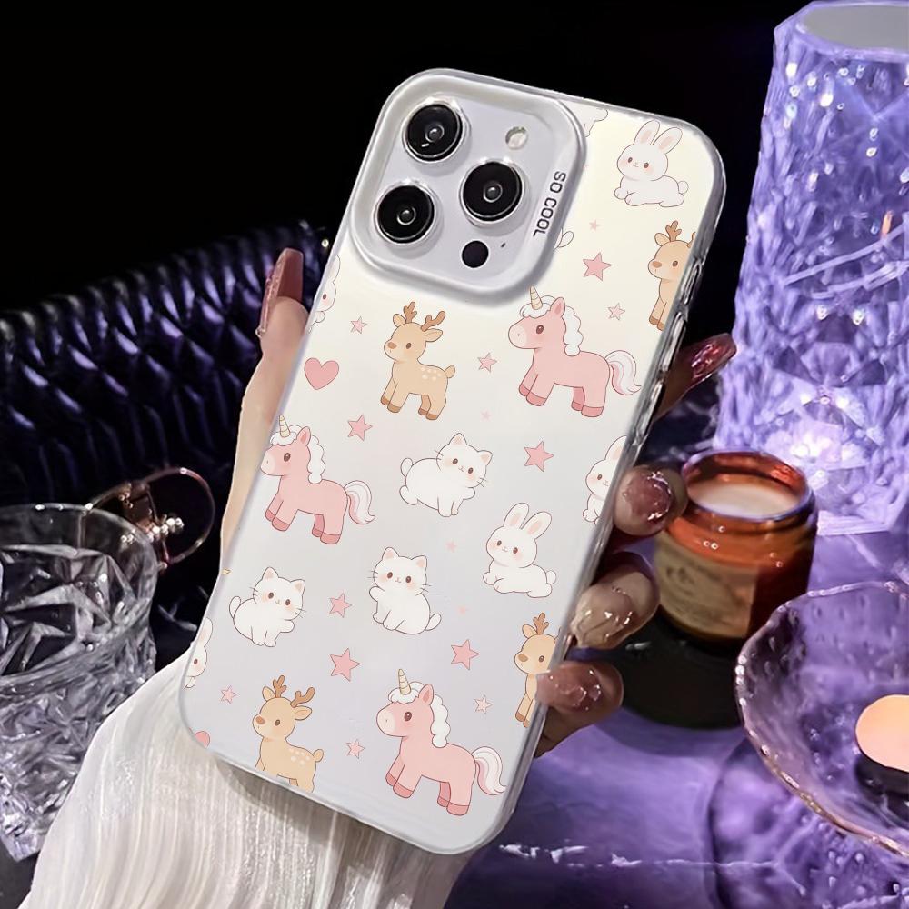 

Animes Puppy Kitten White Translucent Mobile Phone Case for iPhone 17 16 15 14 13 12 11 X XR XS Air Pro Max Plus Colorful Cover iPhone 15 Pro Max