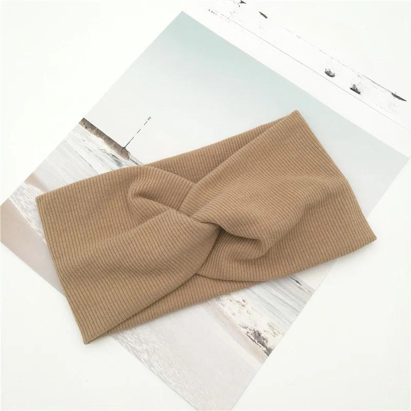 Autumn and Winter New Knitted Cross Headband Yoga Headband Face Wash Sports Threaded Head Band Female