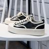 High On Platform Lace Up Low Round Toe Black Mesh Breathable Canvas Female Footwear Women's Shoes Daily Routine Y2k Fashion 2025