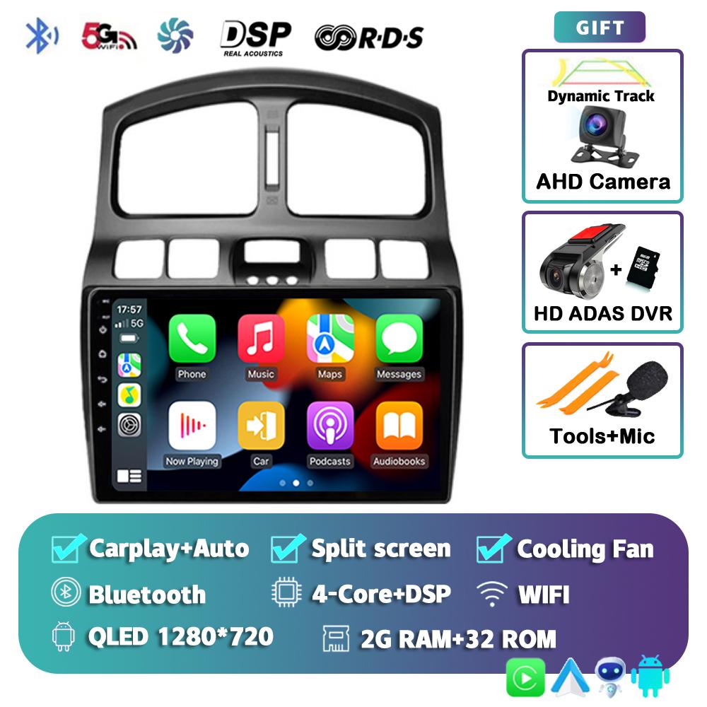 Android 14 Carplay Auto Car Radio For Hyundai Classic Santa Fe 2005 2006-2015 GPS Multimedia Video Player Head Unit 2Din Stereo