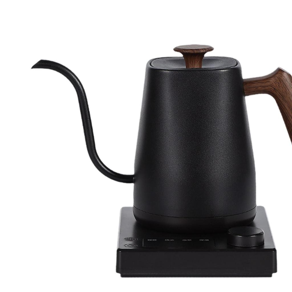 Electric Kettle Stainless Steel for Brew Tea Pour Over Coffee Boil Water Black Wood Grain