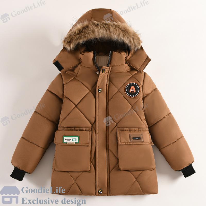 Boys Winter Jacket Fashionable Down Coat Warm Padded Jacket Trendy New Style Outerwear for Kids
