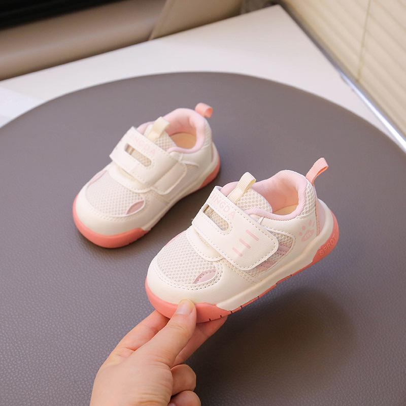 2025 spring and autumn new breathable girls soft-soled non-slip toddler shoes boys casual mesh toddler shoes