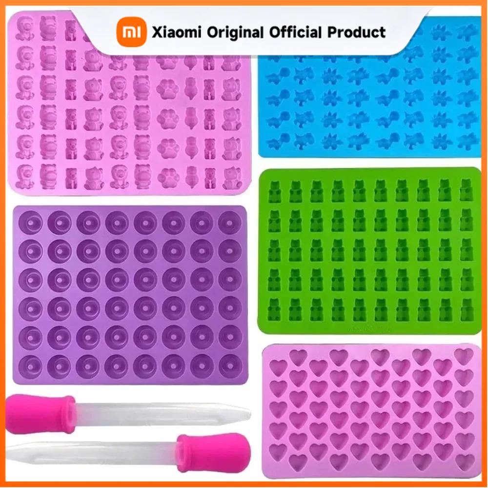 Xiaomi 7 ks Mini formičky na fudge Silikonové formičky na čokoládový fudge s kapátkem Nepřilnavé Potravinářské Formičky na želé medvídky na dorty a bonbóny Pečicí formy
