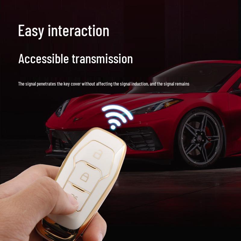 Gold Edge Key Case for Ford Edge, Mondeo, Taurus, Explorer, Mustang