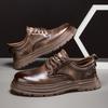 Fashion 2025 Men's British Style Retro Casual Shoes Men Thick Sole Fashion Comfy Work Sneakers  Lace-up Comfortable Outdoor Shoes Mens
