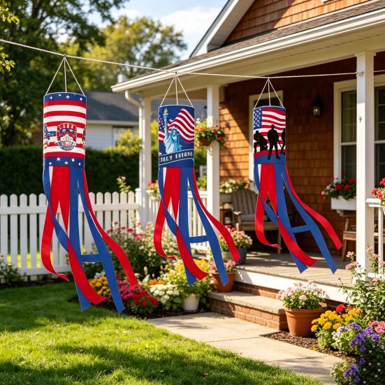 Amerikanische Flagge Windfahne 4. Juli Dekorationen Unabhängigkeitstag Wetterfeste Flagge Patriotische Dekoration für Garten Hof
