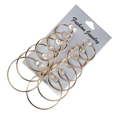 12Pairs/9Pairs/6Pair Simple Punk Hoop Earrings Set Big Circle Earrings Jewelry for Women Girls Ear Hoops Earring Round Oversized